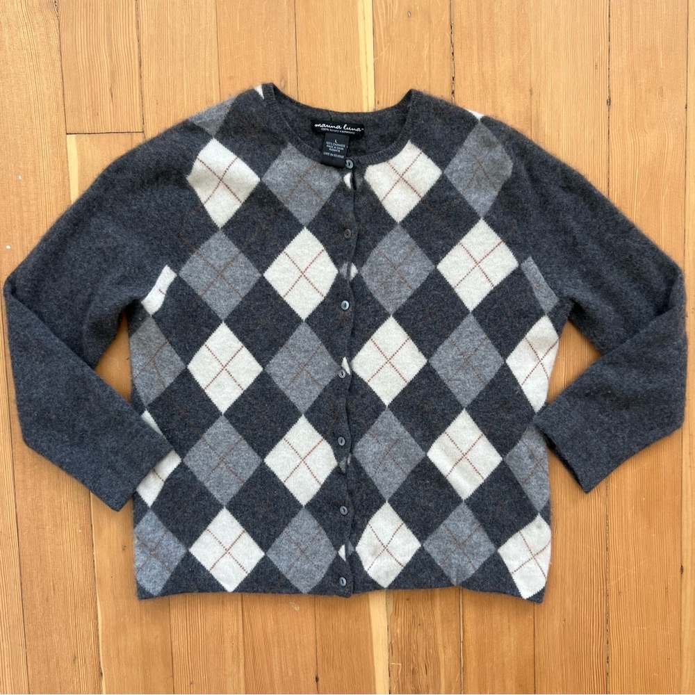 Marina Luna 100% cashmere cardigan sweater M
